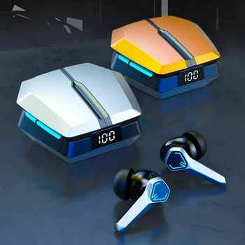 Безжични слушалки за геймъри, водоустойчив Bluetooth-съвместими стерео слушалки 5.3 със сензорен контрол HIFI за смартфон
