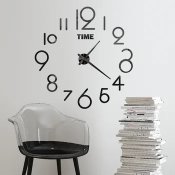 2D/3D Големи Стенни Часовници reloj de pared САМ Кварцов Часовник Акрилни Огледално Етикети Horloge Murale Часовници За Домашен интериор, Съвременен Дизайн