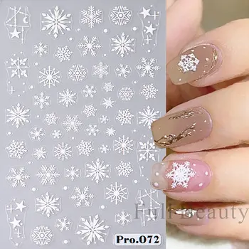 5D Стикери За нокти, плъзгача на формата на снежинки, Етикети с коледен дизайн, самозалепващи Декорации за маникюр, аксесоари за нокти PPPro071
