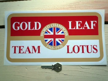 За 2x GOLD LEAF TEAM LOTUS, класическа състезателна стикер голям размер