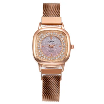 Кварцов часовник с женски мрежесто колан, лека Луксозна Звезда, Модерни ежедневни дамски часовник в стила на малцинствата Тяньсин