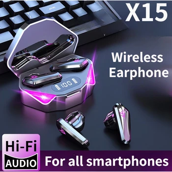 НОВИ Слушалки X15 TWS Bluetooth Безжични Слушалки За Геймъри с ниско Закъснение 65 мс Слушалки fone Gamer Слушалки Gamer Handfree С Микрофон