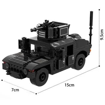 Черен Военен Танк Panzer Строителни блокове Полицейска кола Армейское Оръжие Тухли САМ Играчки, Подаръци за деца