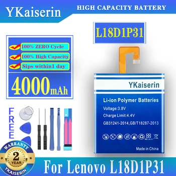 YKaiserin За Lenovo Tab E7 TB-7104F Tab Battery L18D1P31 Акумулаторни Батерии за Таблетите Висок Капацитет с Капацитет 4000 mah