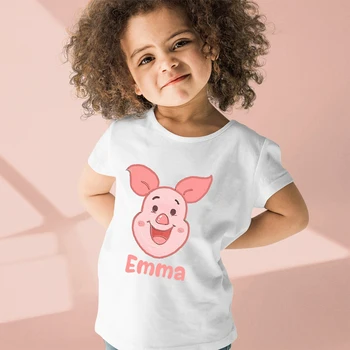 Персонални детска тениска с потребителски име, детска тениска със забавна модел от карикатура, тениска с къс ръкав, летни дрехи с потребителски текст