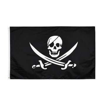 Пиратският флаг на Джак Рэкхема 3x5 метра, на който да се вее Знамето, Двоен Нож, на Черепа, на Веселия Роджър, Интериор на Хартата флаг от Банери, Банер С Флага