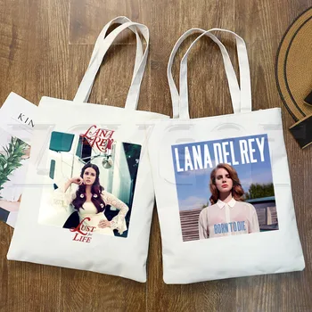Чанта за пазаруване С Логото на Lana Del Rey, графичен Хипстерским Анимационни Принтом, Модни и Ежедневни чанта за момичета, ръчна чанта Pacakge