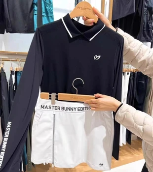 Есенното облекло за голф Дамска Мода 2023 Година От тънкия лед коприна с дълъг ръкав, Трикотажная еластична Дишаща hoody Master Бъни Golf Sweatshirt