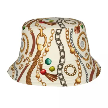 2023 Нова Рибарска шапка Унисекс, Модна шапка-боб с ресни, Ремъци, Вериги, хип-хоп Gorros, Панама, Ветрозащитная градинска панама