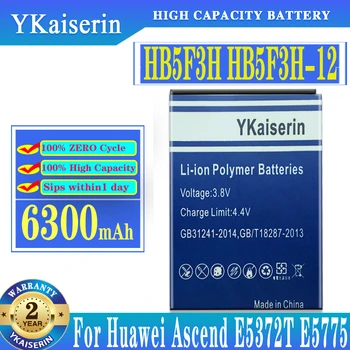 Оригинален YKaiserin 100% Нова Батерия HB5F3H/HB5F3H-12 6300mAh За Huawei E5372T E5775 4G LTE FDD Cat 4 batterij