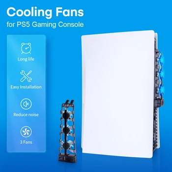 Охлаждащ вентилатор за игралната конзола PS5 3 Вентилатора Система за бързо разсейване на топлината за PS 5 с леки системи за охлаждане