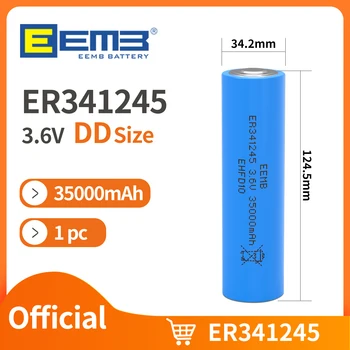 EEMB 3,6 НА Литиеви батерии ER341245 35000 ма, Неперезаряжаемая Батерия, 1 бр. Електрически/Водна Брояч, домашен Монитор, Аларма