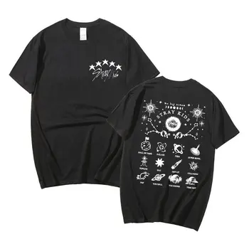 Тениска Бездомни Деца с 5 звезди, Корейската Модерна Графична Мъжки Памучен тениска с къс ръкав, Женски топ Kpop, Лятна Градинска Дрехи За двойката
