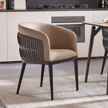 Скандинавските столове за всекидневна, кожени столове луксозен дизайн, индивидуално стол за дневна, модерно обзавеждане Sedie Cucina MQ50KT