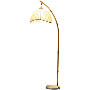 Лампиона в ретро стил Дзен, Китайска Атмосферни лампа, Бамбуковое Изкуство, Диван за дневна, Кабинет, Нощно шкафче, Лампа за престой в семейството, led светлини