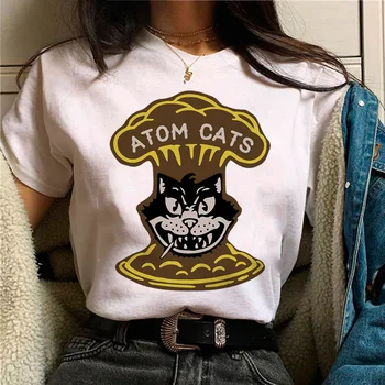 Тениска Atom Melecule science, дамски дизайнерска тениска harajuku, летен топ, дамски дрехи y2k с комиксами 2000-те години