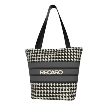 Чанта за покупки от рециклируеми Houndstooth Recaros, Дамски холщовая чанта-тоут, Миещи чанти за пазаруване
