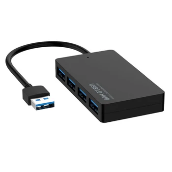 Спецификацията за USB hub, щепсела и да играе за преносими КОМПЮТРИ, Сплитер, черен, 5 Gbit/s, С 4 порта 3,0, мобилен твърд диск, лаптоп адаптер