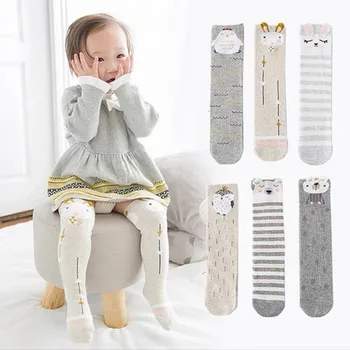 3 чифта/лот, Детски 3D чорапи-тръба, cartoony стил, пух животни, Детски чорапогащи за момчета и момичета, Дължина 30 см