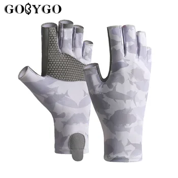 Ръкавици за риболов на спортното колоездене GOBYGO, риболовни ръкавици на половината от палеца, Мини Дишащи Высокоэластичные мъжки ръкавици за бързо облекчаване на Лед