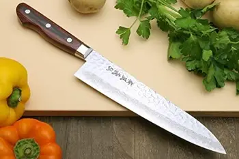 Японски поварской нож Gyuto с 16-слойным кованым покритие от Дамаск (7 инча (180 мм))