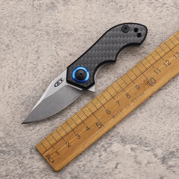 Нов мини джобен риболовен углепластик + дръжка G10 с шарикоподшипником от стомана CPM-20CV Mini EDC Сгъваем нож