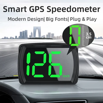GPS HUD Цифров скоростомер с LCD дисплей с напомняне км/ч, аксесоари за автомобилна електроника, скорост едър шрифт за всички автомобили