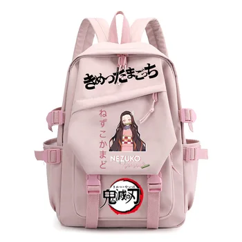 Аниме Раница Demon Slayer Kamado Nezuko, Училищен раница за Cosplay, Дамски Пътни чанти за лаптоп, Студентски чанти за книги за деца