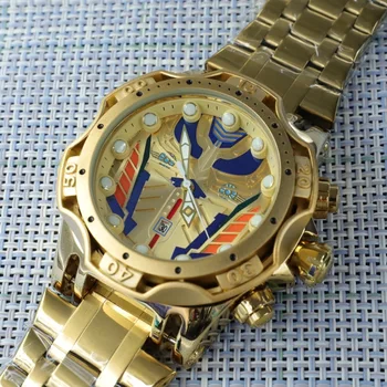 Кварцов Мъжки Часовници, Светещи Луксозни ръчен часовник с голям Циферблат, INVICTO Reloj Hombre, Директна Доставка, Часовници