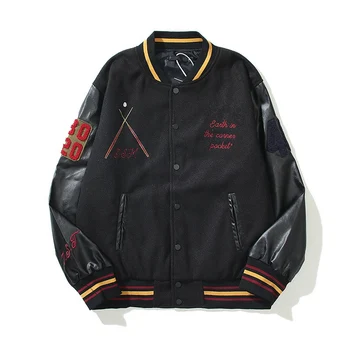 Марка Kanye West, черно яке, мъжки реколта якета и палта с бродерия букви, японска градинска дрехи, якета-бомберы в стил хип-хоп