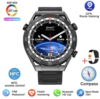2023 NFC AMOLED Умни Часовници за Мъже с Потребителския Набор от Номера, Автоматичен, Спортен GPS, Компас за Проследяване на Движения, Водоустойчива Умни Часовници за iOS и Android