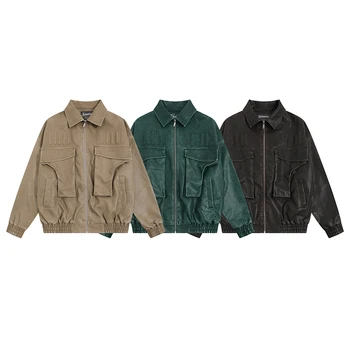 Модерен оригинален гащеризон в ретро стил, есен палто с ревера за момчета, японската яке Senior Sense Ins, Свободна универсална яке