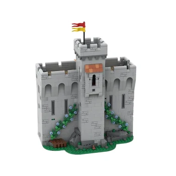 MOC Строителни блокове Кула на Замъка на Лъва със стени Модел САМ Събрани тухли Архитектура Серия Дисплей Детски играчки, Подаръци