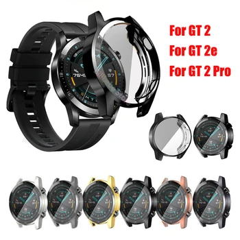 Калъф за часа от TPU За Huawei Watch GT 2 3 Pro GT 2д, Защитен със Стъклен капак, на цял екран Протектор За Huawei GT2 GT 3 42 мм и 46 мм, Калъф