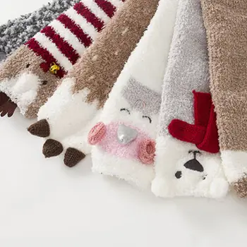 От 1 до 5 години Коледни чорапи за малки момчета и момичета с анимационни елен и единорогом, чорапи Принцеса с лъкове до коляното, сладки Бебешки чорапи с дълги чорапи
