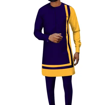 Мъжки традиционен африкански дрехи Басейн Riche, ризи и панталони с принтом, комплект от 2 теми, официален костюм за сватбата вечерта GYWYN1181