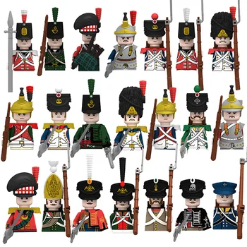 Линия на Наполеоновите войни, Пехотна гвардия, Гренадерский Dragoon рицар, военни фигурки, строителни блокове от по-малки частици, детски подарък за рожден ден