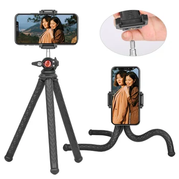 SH DSLR Камера, притежателят на смартфон, статив, за видеоблогинга, Гъвкав статив с регулируема топка глава, студен обувки за микрофон с led подсветка