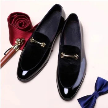 Мъжки официални кожени обувки Shadow от лачена кожа, луксозни модерни сватбени обувки за булката, Мъжки луксозни обувки оксфордские