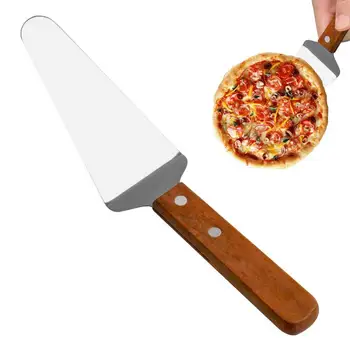 Гребло за пица от неръждаема стомана с Дървена дръжка, Кухненски Нож за рязане на Пица, Гребло за пица, с дълга дръжка, с Гребло за печене на Хляб и Сирене