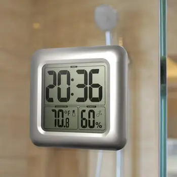 Дигитални стенни часовници с LCD дисплей, водоустойчив сензор за температура и влажност на въздуха, таймер за душата, подарък