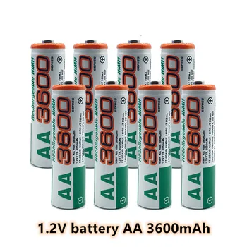 100% нова батерия тип АА батерии, акумулаторна батерия с капацитет 3600 mah, 1.2, Ni-MH AA, подходящ за часа, мишки, компютри 2