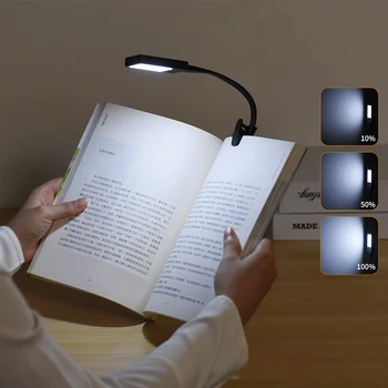 Мини-Книгата на лампа с регулируема яркост за четене, стая за обучение на студенти Защита на очите USB Акумулаторна батерия led нощна светлина