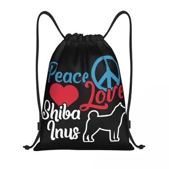 Раница Peace Love Shiba Inus на съвсем малък, Спортна спортна чанта за мъже и Жени, Японски раница за Дресура на кучета