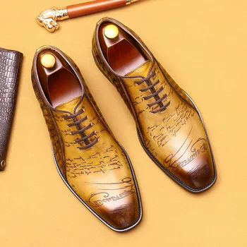 Нови мъжки обувки sapatos masculinos de luxo italiano oxford hommes, безплатна доставка