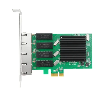 Четырехпортовая карта PCI Gigabit Ethernet 10/100/1000 Mbps RJ45 LAN Адаптер за настолен компютър на Водача безплатно